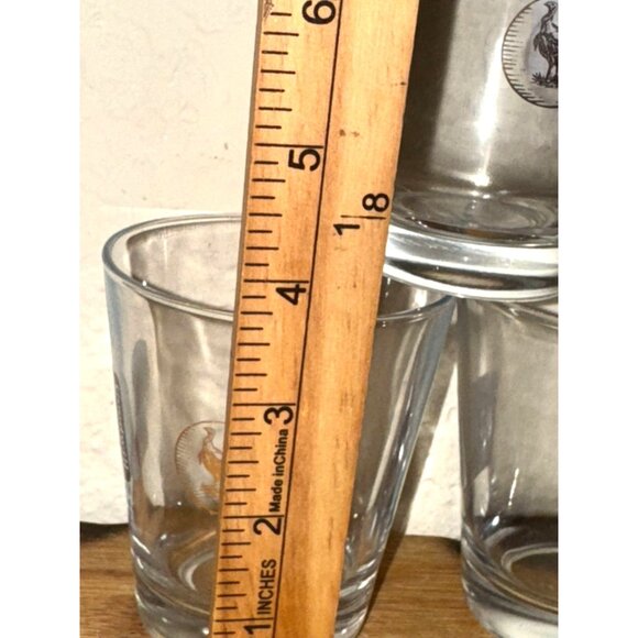 Set Of 3 Vintage Turkey Etched Whiskey Glasses - Picture 4 of 5